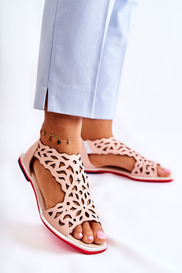 Odiniai ažūriniai basutės Rožinis Alima