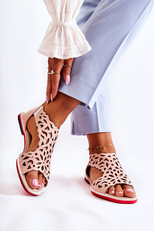 Odiniai ažūriniai basutės Rožinis Alima