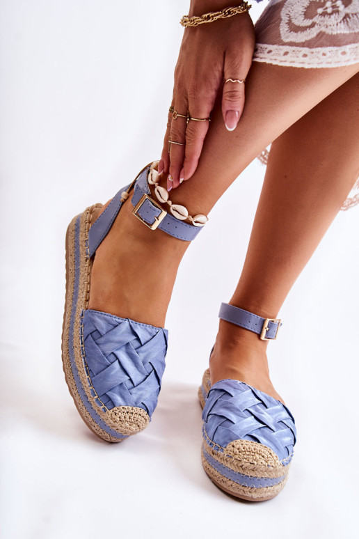 Moteriškos espadrilės sandalai ant platformos Blue Susane