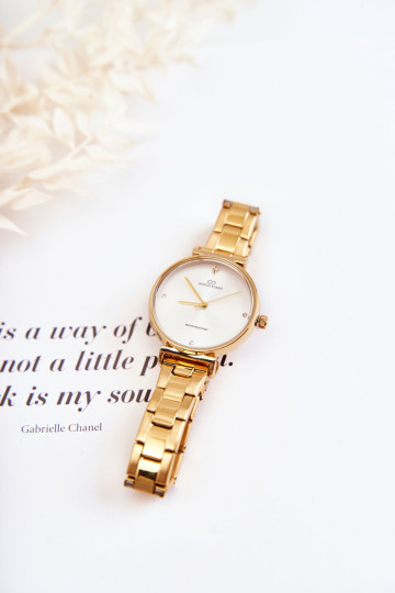 Moteriškas vandeniui atsparus plieninis laikrodis Giorgio & Dario Gold 2