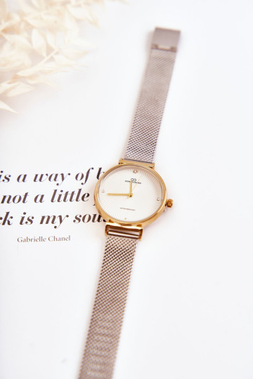 Moteriškas „Giorgio & Dario“ vandeniui atsparus laikrodis su aukso sidabro apyranke 2