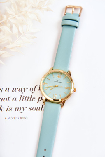 Moteriškas laikrodis su odiniu dirželiu Giorgio & Dario Mint 2