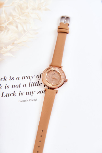 Moteriškas laikrodis su blizgančiu ciferblatu Giorgio&Dario Brown 2