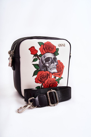 Odinis žinučių krepšys W raštas GOE ZNJ012 juodai baltas