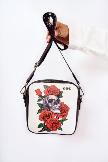 Odinis žinučių krepšys W raštas GOE ZNJ012 juodai baltas