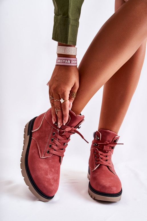 Odiniai bateliai ant platformos Raudona Ressa