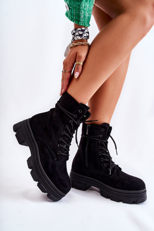 Zomšiniai batai su užtrauktuku Black Marley