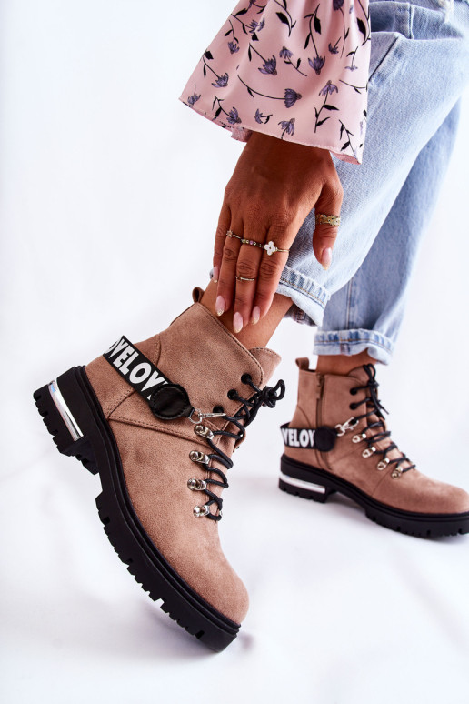 Zomšiniai šilti batai su diržu Ruda Aurelio