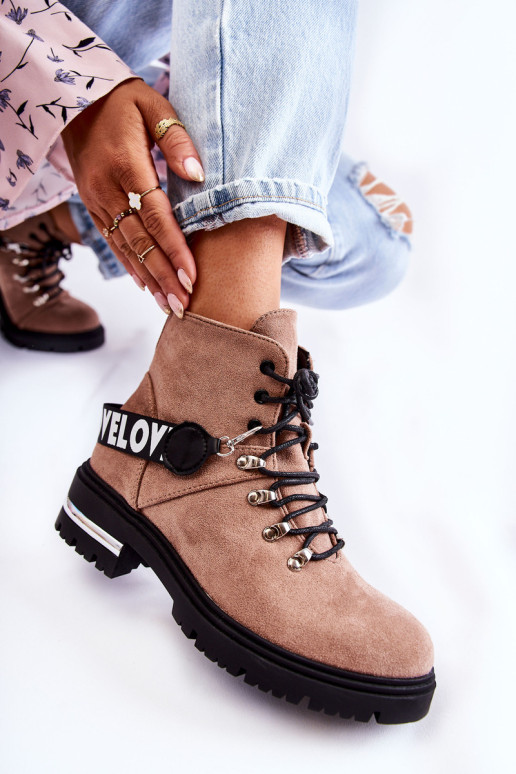 Zomšiniai šilti batai su diržu Ruda Aurelio