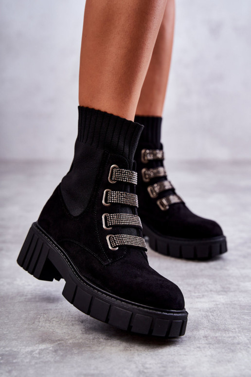 Suede Slip-On Kojinės Batai Black Hope