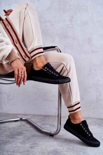 Moteriški žemos medžiagos sportbačiai Big Star KK274004 juodi