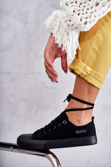 Moteriški žemos medžiagos sportbačiai Big Star KK274009 Juodi