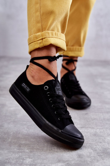 Moteriški žemos medžiagos sportbačiai Big Star KK274009 Juodi 2