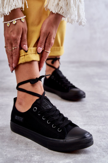 Moteriški žemos medžiagos sportbačiai Big Star KK274009 Juodi