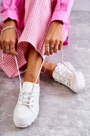 Madingi lakuoti sportbačiai Big Star KK274045 balti 2