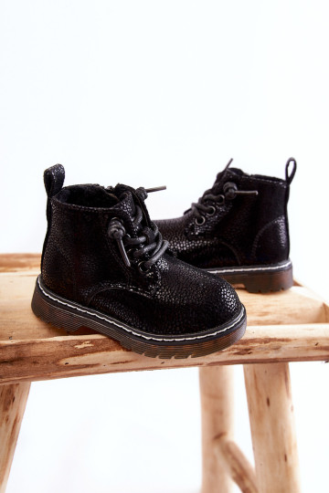 Šilti vaikiški batai su užtrauktuku Juodi Betsy 2