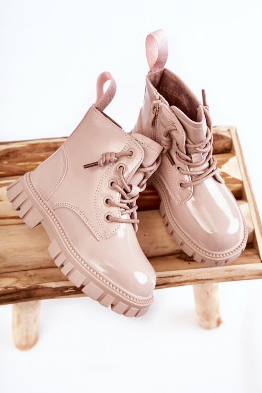 Lakuoti šilti batai Šviesiai smėlio spalvos Heidi