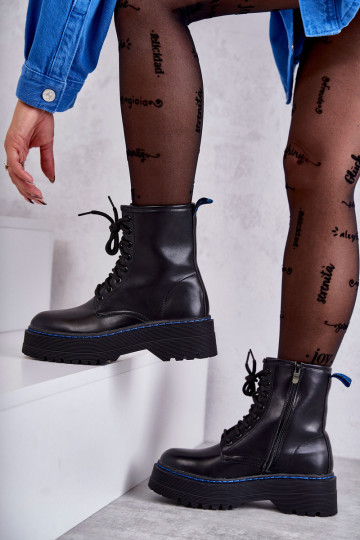 Moteriški surišti batai Glany Black Callie