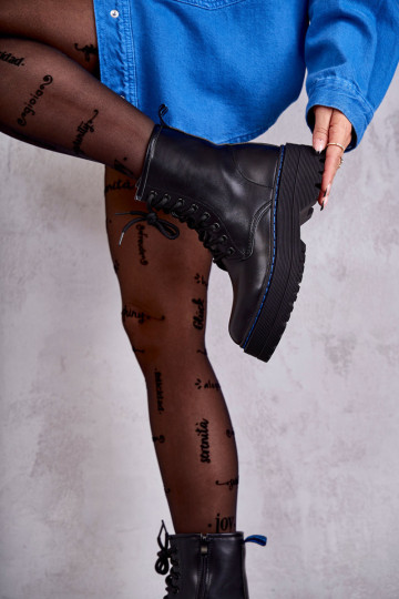 Moteriški surišti batai Glany Black Callie 2