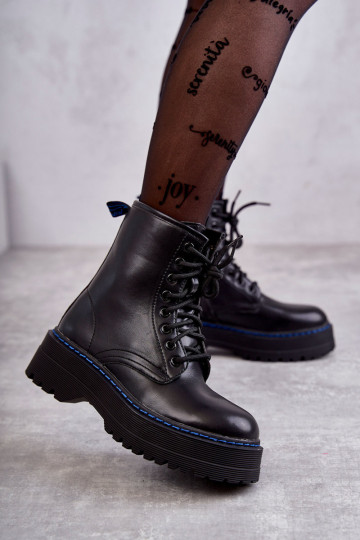 Moteriški surišti batai Glany Black Callie