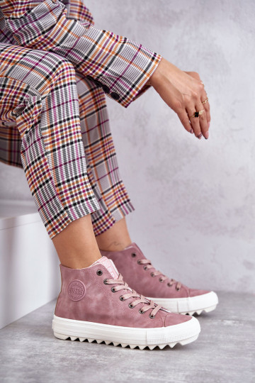 Moteriški sportbačiai Big Star Aukštos Šiltos Rožinės spalvos EE274113