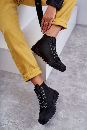 Moteriški sportbačiai Big Star Aukšta Šilta Juoda EE274110