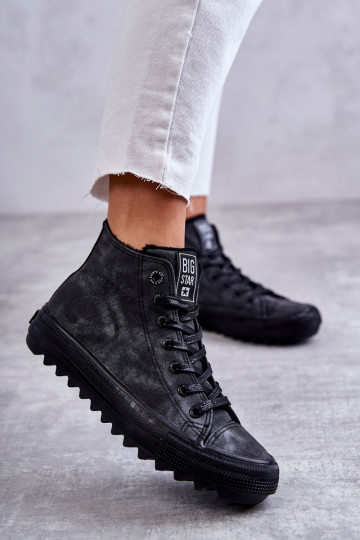 Moteriški sportbačiai Big Star Aukštos Šiltos Juodos spalvos GG274069 2