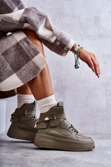 Moteriški šilti aukšti sportiniai batai Green Lexa 2