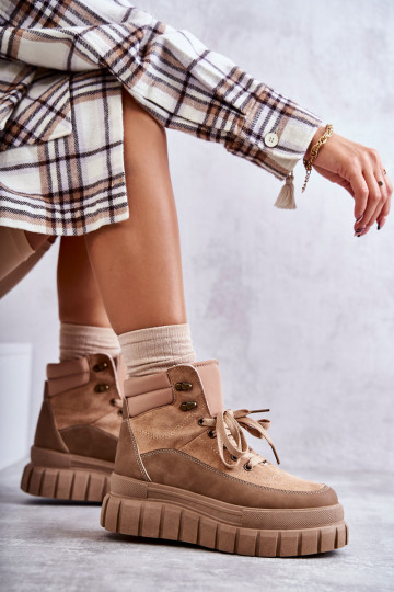 Patogūs batai ant platformos Tamsiai smėlio spalvos Sanchio 2