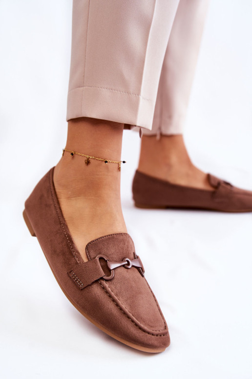 Zomšiniai batukai su puošmena Brown Santi