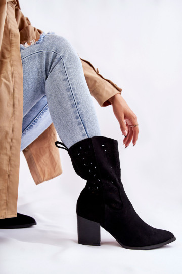 Moteriški zomšiniai batai Ariane juodi