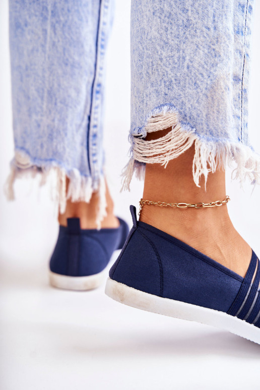 Tamsiai mėlyni Lilis moteriški sportbačiai iš audinio