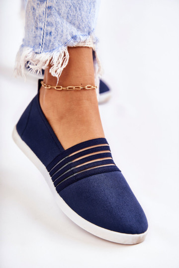 Tamsiai mėlyni Lilis moteriški sportbačiai iš audinio