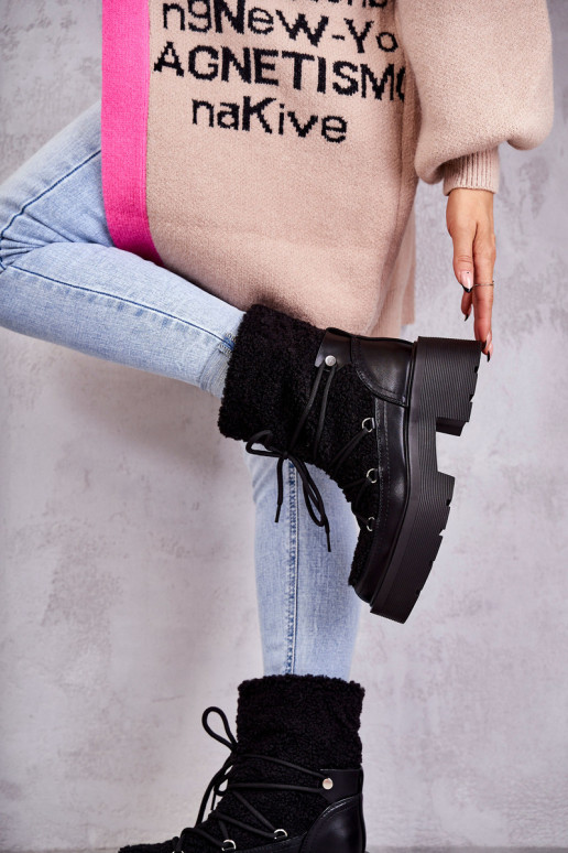 Moteriški sniego batai su avikailiu Black Sanna