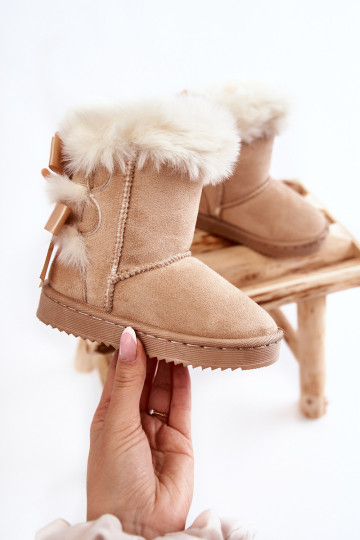 Vaikiški izoliuoti sniego batai su lankeliais Šviesiai smėlio spalvos Funky