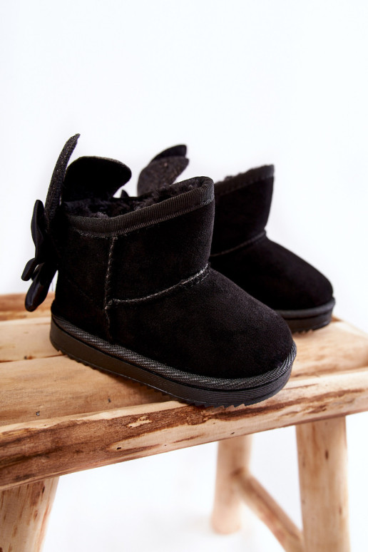 Šilti mergaičių sniego batai su lankeliais Juoda Meriva