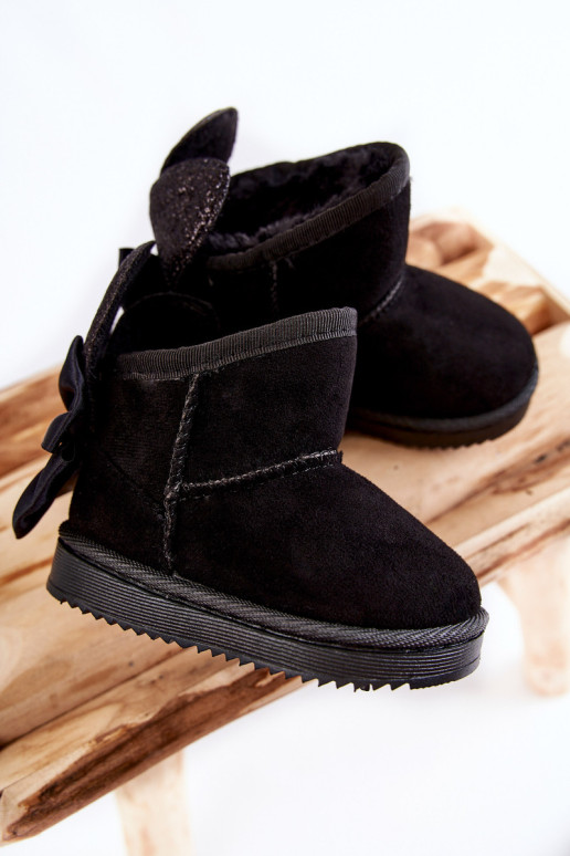 Šilti mergaičių sniego batai su lankeliais Juoda Meriva