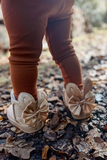 Šilti mergaičių sniego batai su lankeliais smėlio spalvos Meriva