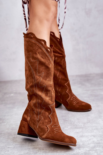 Zomšiniai batai iki kelių Ruda Andreia 2