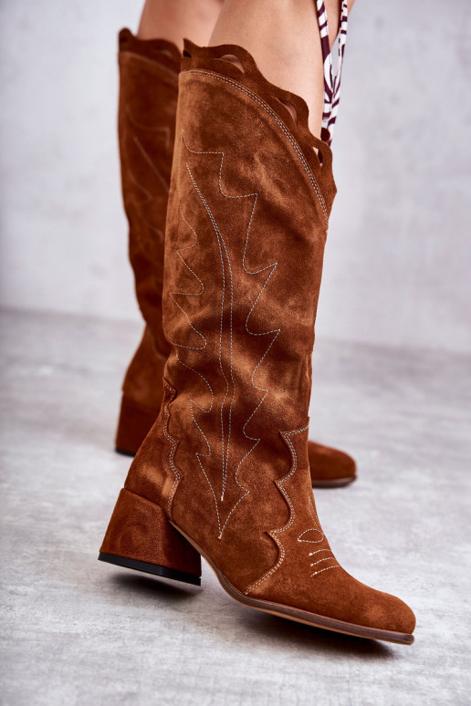 Zomšiniai batai iki kelių Ruda Andreia