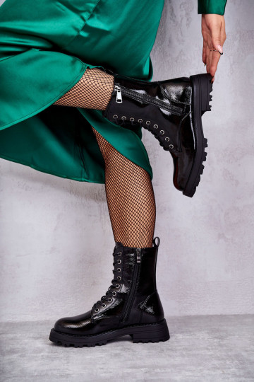 Odiniai batai plokščiu kulnu 2