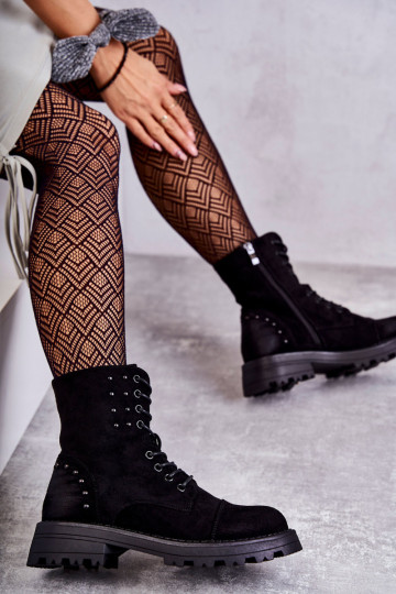 Zomšiniai batai su smeigėmis Juoda Palmira 2