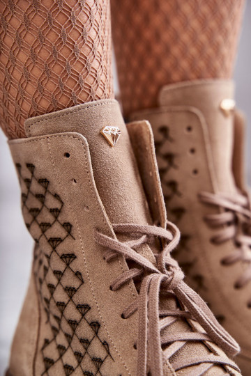 Suvarstomi zomšiniai batai Nicole 2751 Beige 2