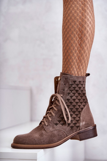 Suvarstomi zomšiniai batai Nicole 2751 Brown