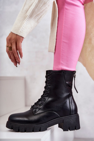 Odiniai bateliai su užtrauktuku Black Tonje