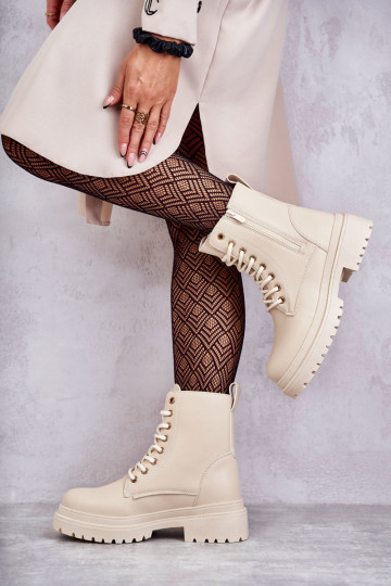 Moteriški šilti odiniai batai šviesiai smėlio spalvos Dorchen 2