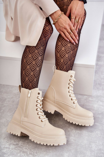 Moteriški šilti odiniai batai šviesiai smėlio spalvos Dorchen
