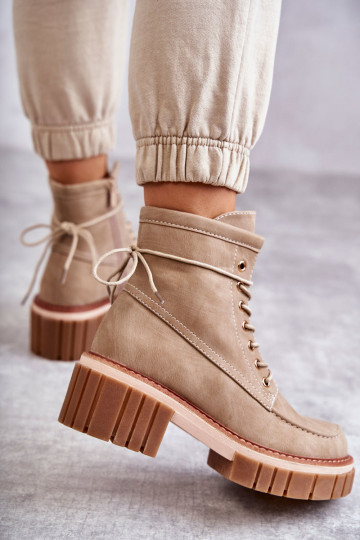 Moteriški madingi šilti batai smėlio spalvos Gerda 2