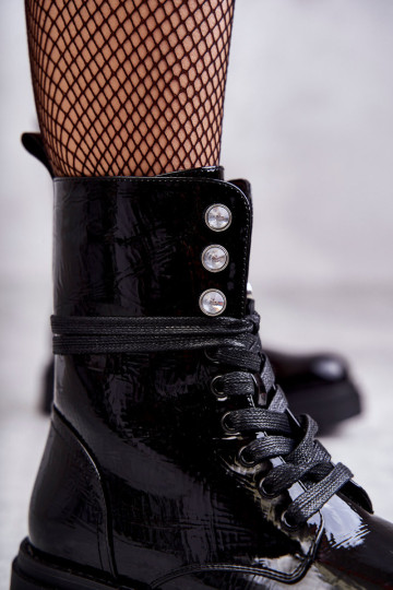 Moteriški lakuoti batai darbininkams su ornamentais 2