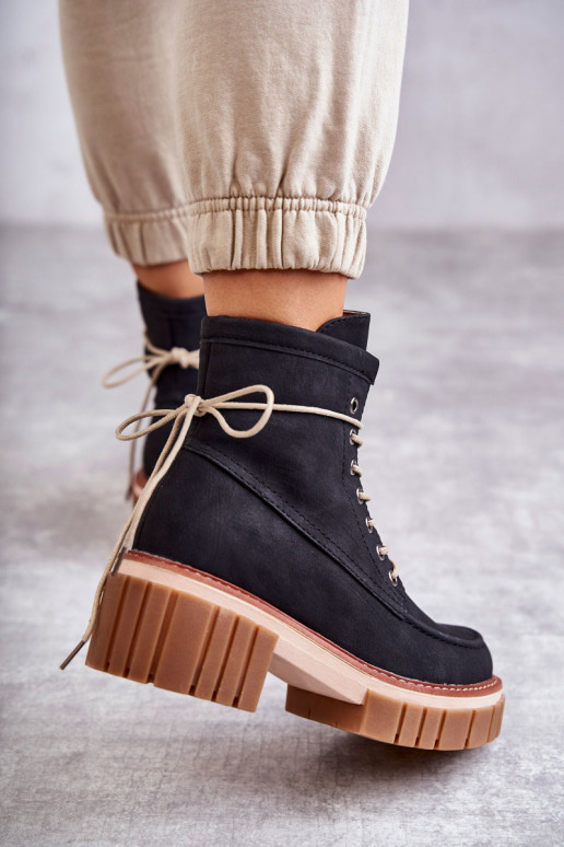 Moteriški madingi šilti batai Juoda Gerda